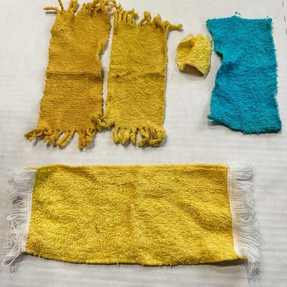 Vintage Barbie Ken Francie‎ Clone Towel Beach Towel Yellow White Blue Lot